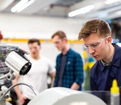 technician working in an axle rebuild shop